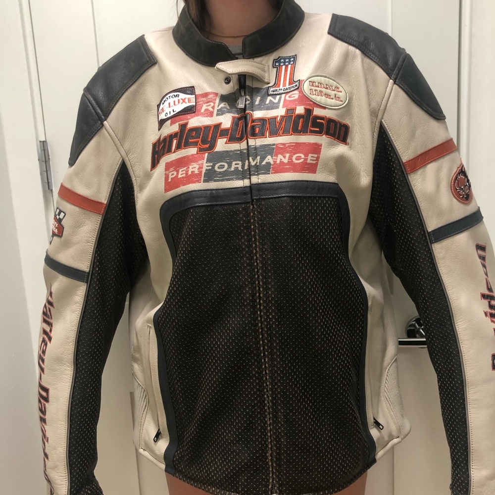 Vintage Harley Davidson Leather Riding Jacket
